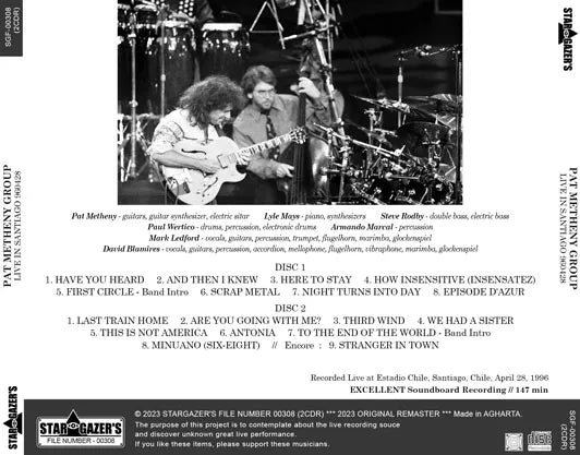 PAT METHENY GROUP / LIVE IN SANTIAGO 960428 (2CDR)