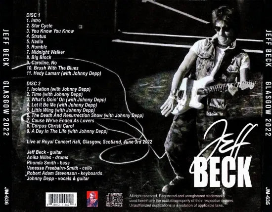 JEFF BECK / GLASGOW 2022 (2CDR)