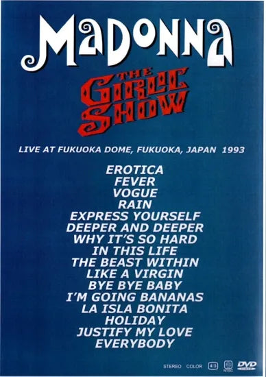 MADONNA / THE GIRLIE SHOW JAPAN 1993 (1DVDR)