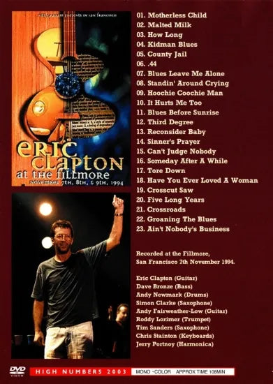 ERIC CLAPTON / AT THE FILLMORE 1994 (1DVDR)
