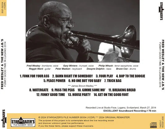 FRED WESLEY & THE NEW J.B.'S / FUNKY GOOD TIME IN LUGANO 2014 (1CDR)