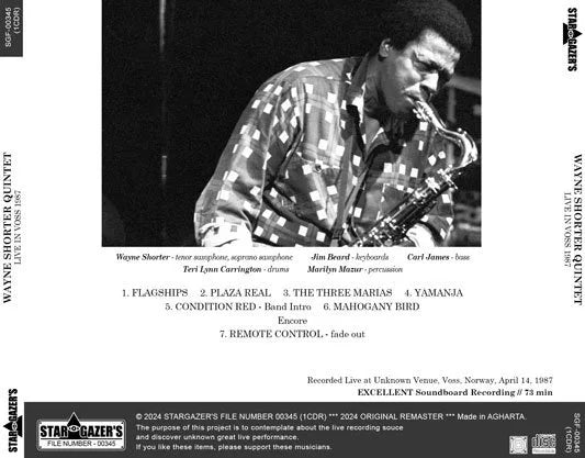 WAYNE SHORTER QUINTET / LIVE IN VOSS 1987 (1CDR)