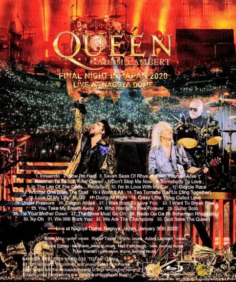 QUEEN + ADAM LAMBERT / FINAL NIGHT IN JAPAN 2020 LIVE AT NAGOYA DO ΜΕ (1BDR+2CDR)