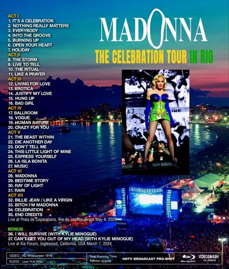 MADONNA / LA GIRA DE CELEBRACIÓN EN RÍO 2024 COMPLETA HD (1 HABITACIÓN)