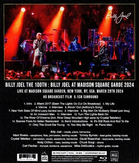 BILLY JOEL / IL 100° BILLY JOEL AL MADISON SQUARE GARDEN 2024 PRO-SHOT (1 BDR)