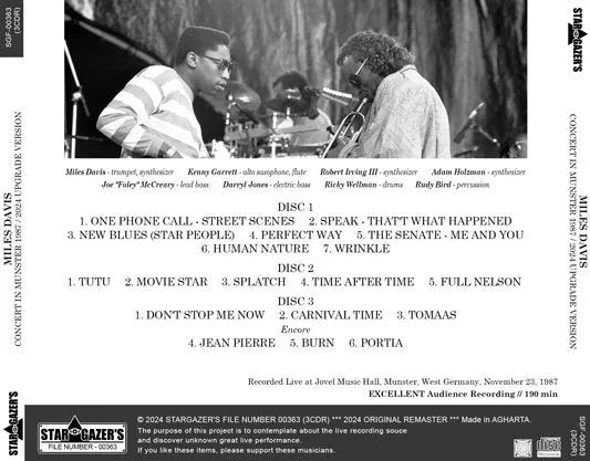 MILES DAVIS / CONCIERTO EN MUNSTER 1987 VERSIÓN ACTUALIZADA 2024 (3 CD)