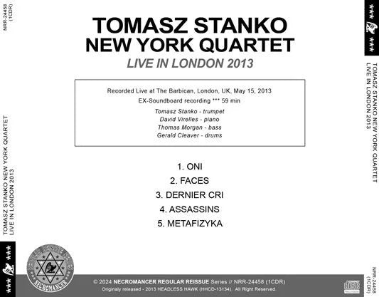 TOMASZ STANKO NEW YORK QUARTET / DAL VIVO A LONDRA 2013 (1CDR)