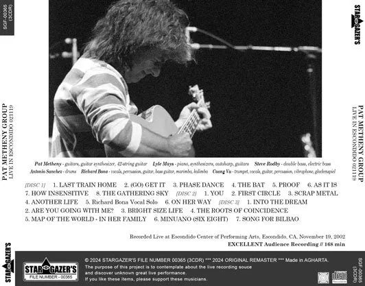 PAT METHENY GROUP / DAL VIVO A ESCONDIDO 021119 (3CDR)