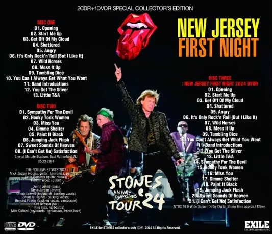 THE ROLLING STONES / NEW JERSEY FIRST NIGHT HACKNEY DIAMONDS TOUR 2024 (2CDR+1CDR)