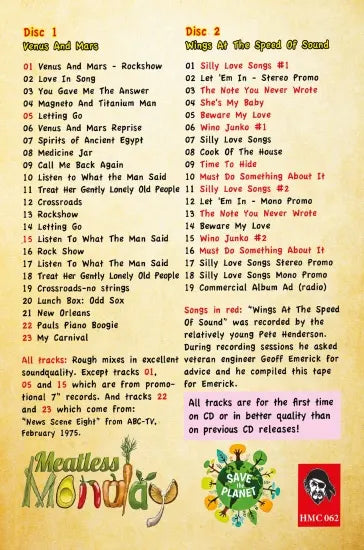 PAUL McCARTNEY AND WINGS / Wings At The Speed Of Sound Plus Venus & Mars Rarities! (2CD HMC-BOOKLET)