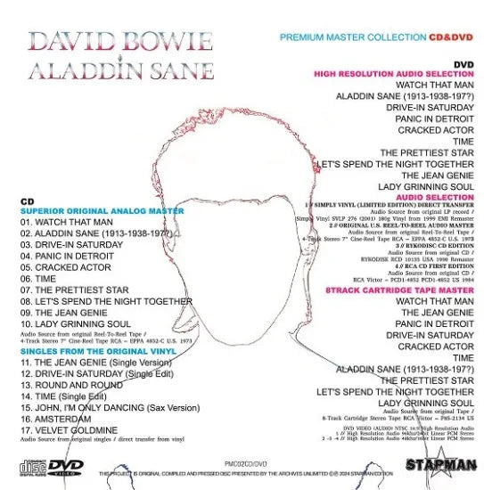 DAVID BOWIE / ALADDIN SANE PREMIUM MASTER COLLECTION (1CD+1DVD)