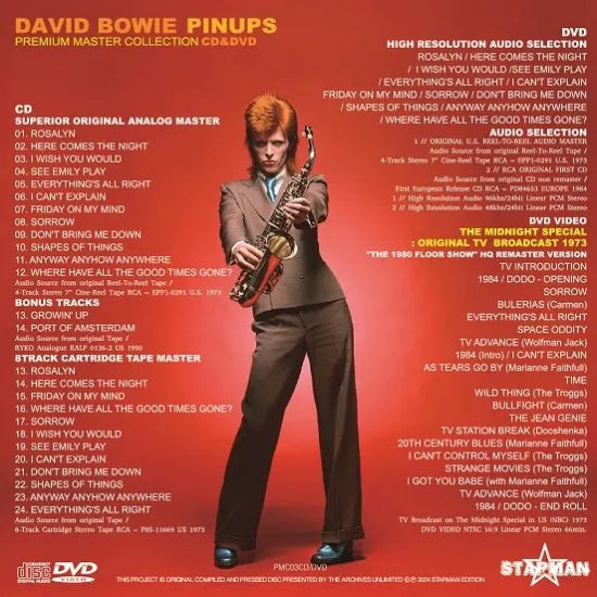 DAVID BOWIE / PIN-UPS + EL ESPECIAL DE MEDIANOCHE TV 1973 (1 CD + 1 DVD)