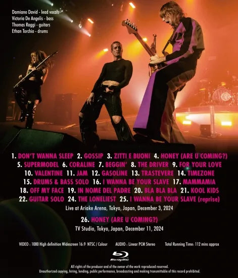 MANESKIN / SECOND NIGHT IN TOKYO 2023 Full HD Pro Shot (1BDR)