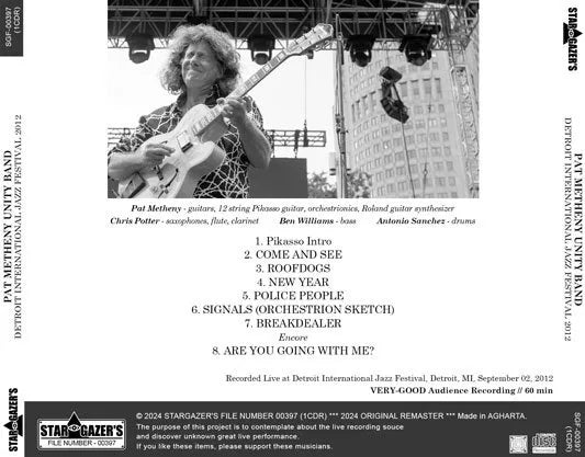 PAT METHENY UNITY BAND / FESTIVAL INTERNACIONAL DE JAZZ DE DETROIT 2012 (1CDR)