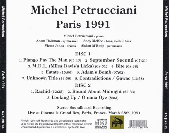 Michel Petrucciani / París 1991 CAJA DE SONIDO (2 CDR)