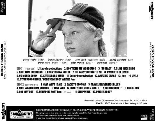 DEREK TRUCKS BAND / LIVE AT CHAMELEON CLUB 1993 (2CDR)