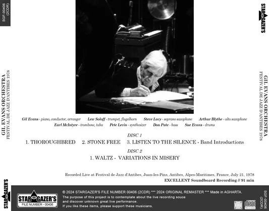 ORQUESTA GIL EVANS / FESTIVAL DE JAZZ D'ANTIBES 1978 (2CDR)