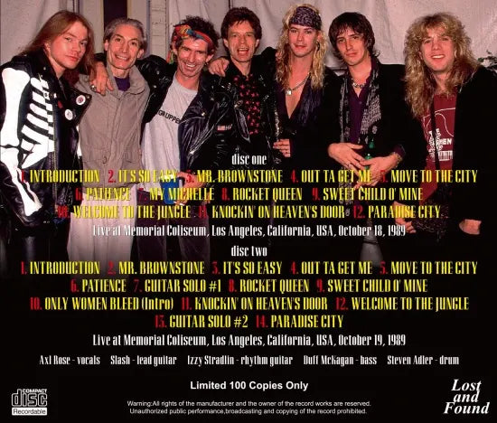 GUNS N’ ROSES / LA 1989 FIRST & SECOND NIGHTS 35TH ANNIVERSARY MIKE MILLARD MASTERS EDITION (2CDR)