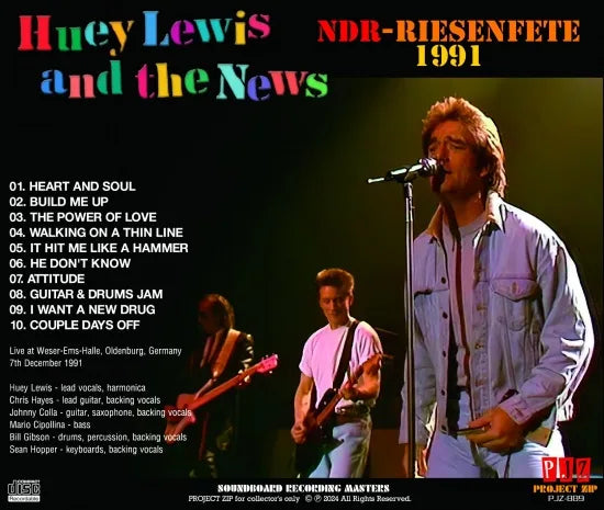 HUEY LEWIS AND THE NEWS / NDR-RIESENFETE 1991 Soundboard (1CDR)