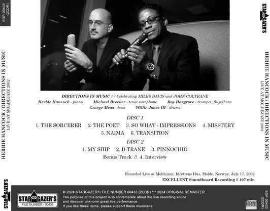 HERBIE HANCOCK / DIRECTIONS IN MUSIC / LIVE AT MOLDEJAZZ 2002 (2CDR)
