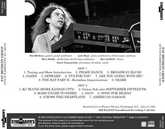 GRUPO PAT METHENY / EN VIVO EN WASHINGTON, DC 820710 (2CDR)