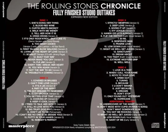 THE ROLLING STONES / CHRONICLE FULLY FINISHED STUDIO OUTTAKES EXPANDED NEW EDITION (4CD)