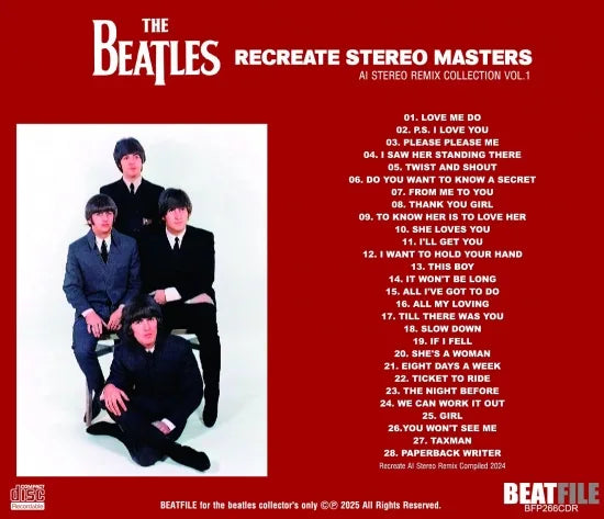 THE BEATLES / RECREATE STEREO MASTERS AI STEREO REMIX COLLECTION VOL.1 (1CDR)