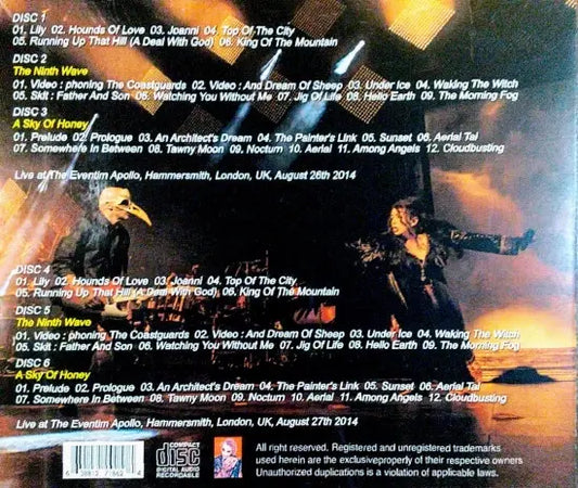 KATE BUSH / ANTES DEL AMANECER PRIMER Y SEGUNDO ESPECTÁCULO (6CDR)