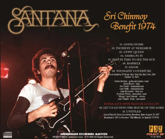 SANTANA / SRI CHINMOY BENEFIT 1974 TABLERO DE SONIDO (1 CDR)