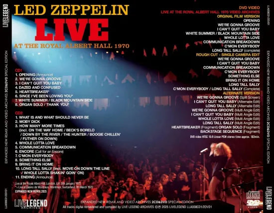 LED ZEPPELIN / LIVE AT THE ROYAL ALBERT HALL 1970 2CD&DVD SPECIAL EDITION  (2CD+1DVD)