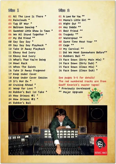 PAUL McCARTNEY / Tug Of War, Hot Hits Cold Cuts + More Unreleased Rarities! (2CD HMC-BOOKLET)