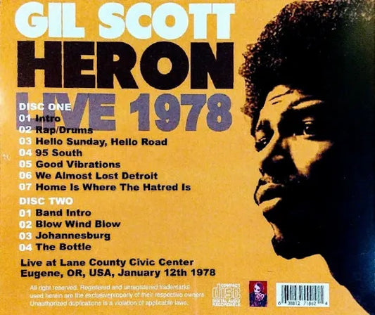 Gil Scott Heron & The Midnight Band / Live 1978 STEREO SOUNDBOARD (2CDR)