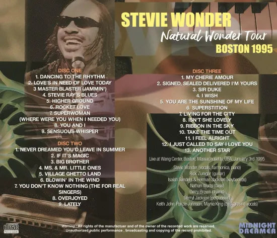 STEVIE WONDER / GIRA DE NATURAL WONDER BOSTON 1995 (3 CD)