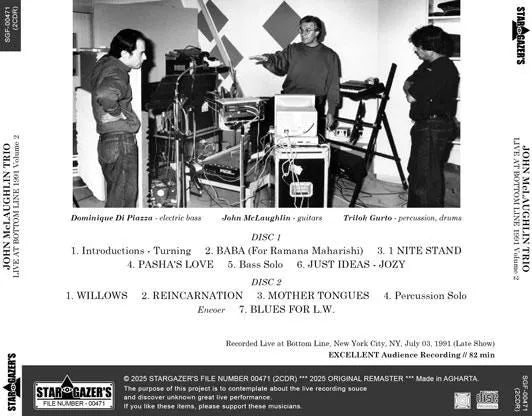 JOHN McLAUGHLIN TRIO / EN VIVO EN BOTTOM LINE 1991 VOLUMEN 2 (2 CDR)