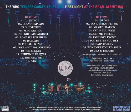 PRIMERA NOCHE DE LA OMS / TEENAGE CANCER TRUST 2025 (2CDR)