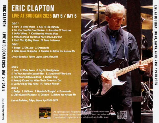 ERIC CLAPTON / EN DIRECTO EN BUDOKAN 2025 DÍA 5 / DÍA 6 (4CDR)