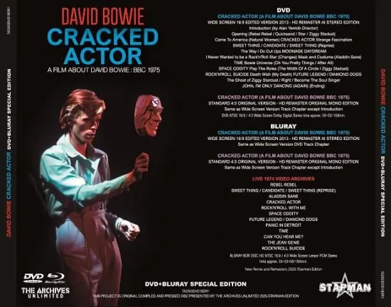 DAVID BOWIE / ACTOR CHULADO UNA PELÍCULA SOBRE DAVID BOWIE BBC 1975 (1DVD+1BDR)