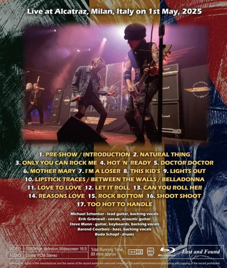 MICHAEL SCHENKER / UNA NOCHE EN MILÁN 2025 EDICIÓN MULTIÁNGULOS FULL HD (1 HABITACIÓN)