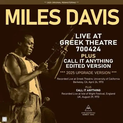 MILES DAVIS / LIVE AT GREEK THEATRE 700424 PLUS 1 2025 UPGRADE VERSION (1CDR)