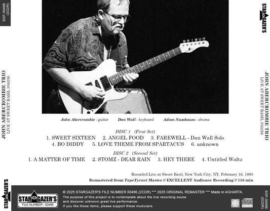 JOHN ABERCROMBIE TRIO / LIVE AT SWEET BASIL 950216 (2CDR)