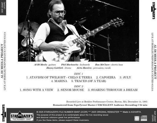 AL DI MEOLA PROJECT / LIVE AT BERKLEE PERFORMANCE CENTER 851214 (2CDR)
