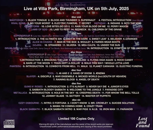 VA (BLACK SABBATH y FRIENDS) / REGRESO AL PRINCIPIO (6CDR) CAJA DE SONIDO ESTÉREO