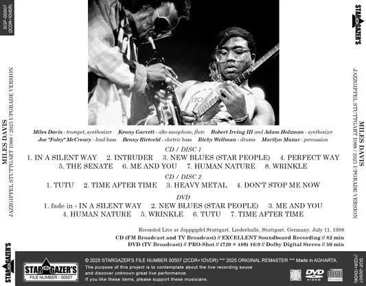 MILES DAVIS / JAZZGIPFEL STUTTGART 1988 2025 UPGRADE VERSION (2CDR+1DVDR)