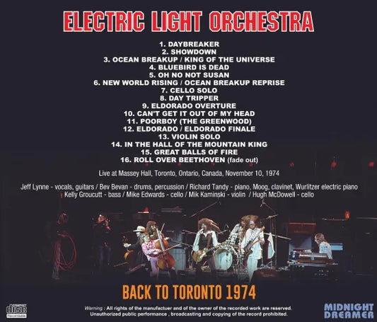 ELECTRIC LIGHT OECHESTRA / BACK TO TORONTO 1974 (1CDR)