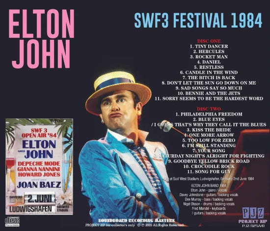 ELTON JOHN / SWF3 FESTIVAL 1984 Soundboard (2CDR)