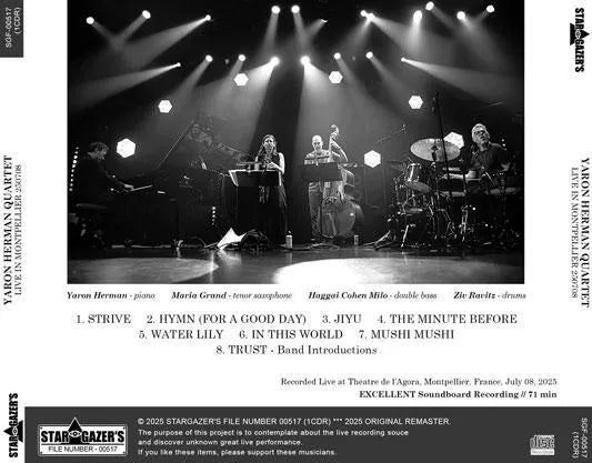 CUARTETO YARON HERMAN / EN DIRECTO EN MONTPELLIER 250708 (1CDR)