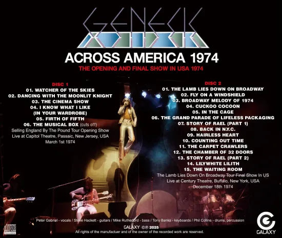 GENESIS / ACROSS AMERICA 1974 THE OPENING AND FINAL SHOWS IN USA 1974 (2CDR)