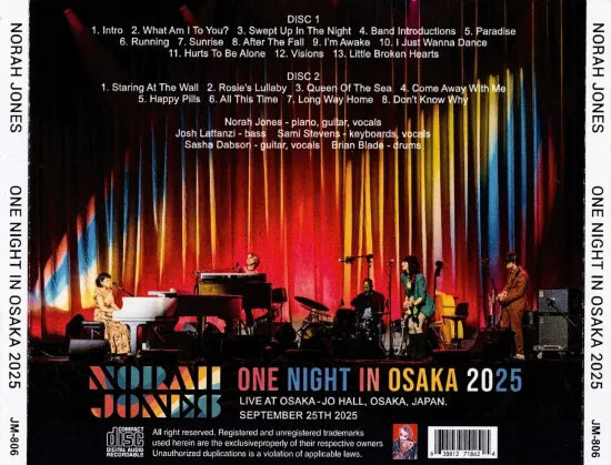 NORAH JONES / ONE NIGHT IN OSAKA 2025 (2CDR)