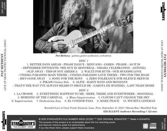PAT METHENY / LIVE AT GRAN TEATRO NACIONAL 250915 (2CDR)