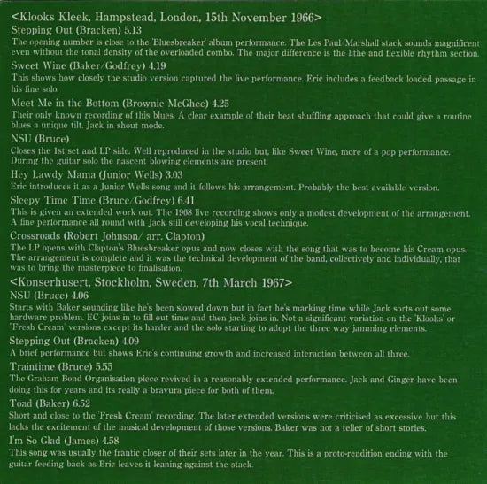 CREAM / SWEETS (2CD) West London 1967